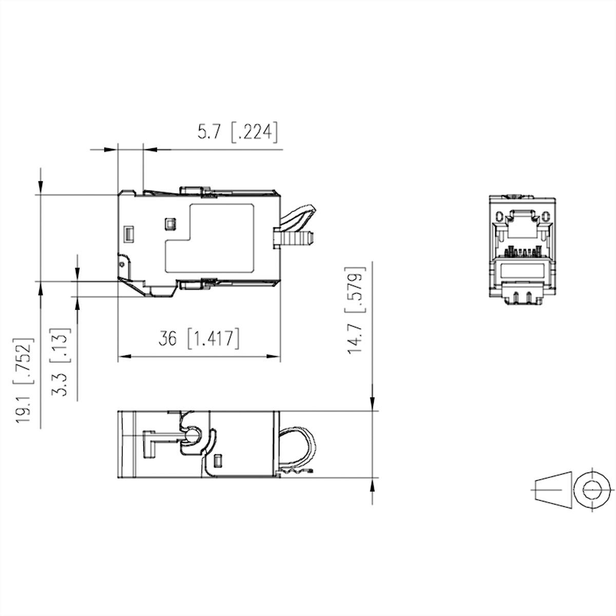 Metz Connect 130B11-Z RJ45-Einbaumodul E-Dat, Modul-Steckgesicht CAT 6a 1 St.-1
