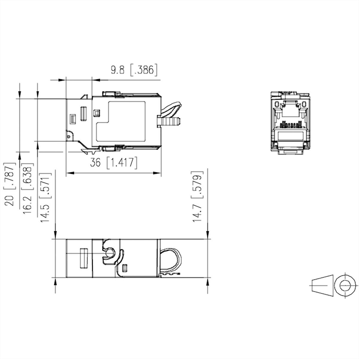 Metz Connect 130B21-Z RJ45-Einbaumodul E-Dat, Keystone CAT 6a 1 St.-1