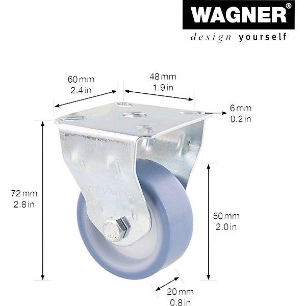 Apparate-Bockrollen ECO Rad-Ø 50 mm VE 4 Stk Bockrolle Gummi. Wagner System GmbH 74732649-1