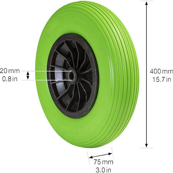 Rad pannensicher aufgeschäumt Rad-Ø x Breite 400 x 87 mm. Wagner System GmbH 74770749-1