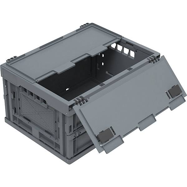 Faltbox aus recyceltem Regenerat mit Deckel Volumen 19 l. Walther Faltsysteme GmbH 74551749