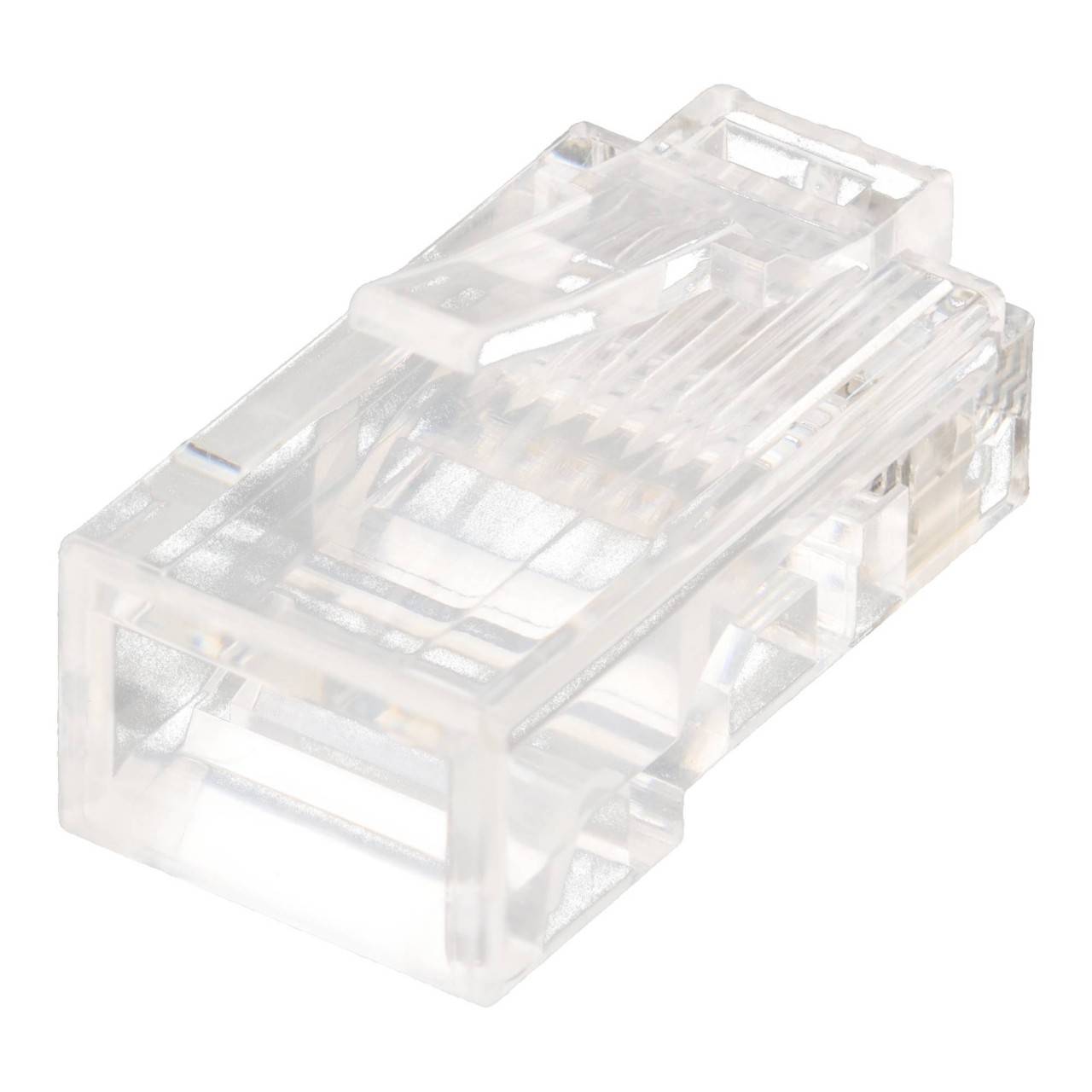 Goobay RJ45-Westernstecker für Flachkabel, 8 polig zum Crimpen an Telefonflachkabel, ungeschirmt RJ45-Stecker (8P8C)-1