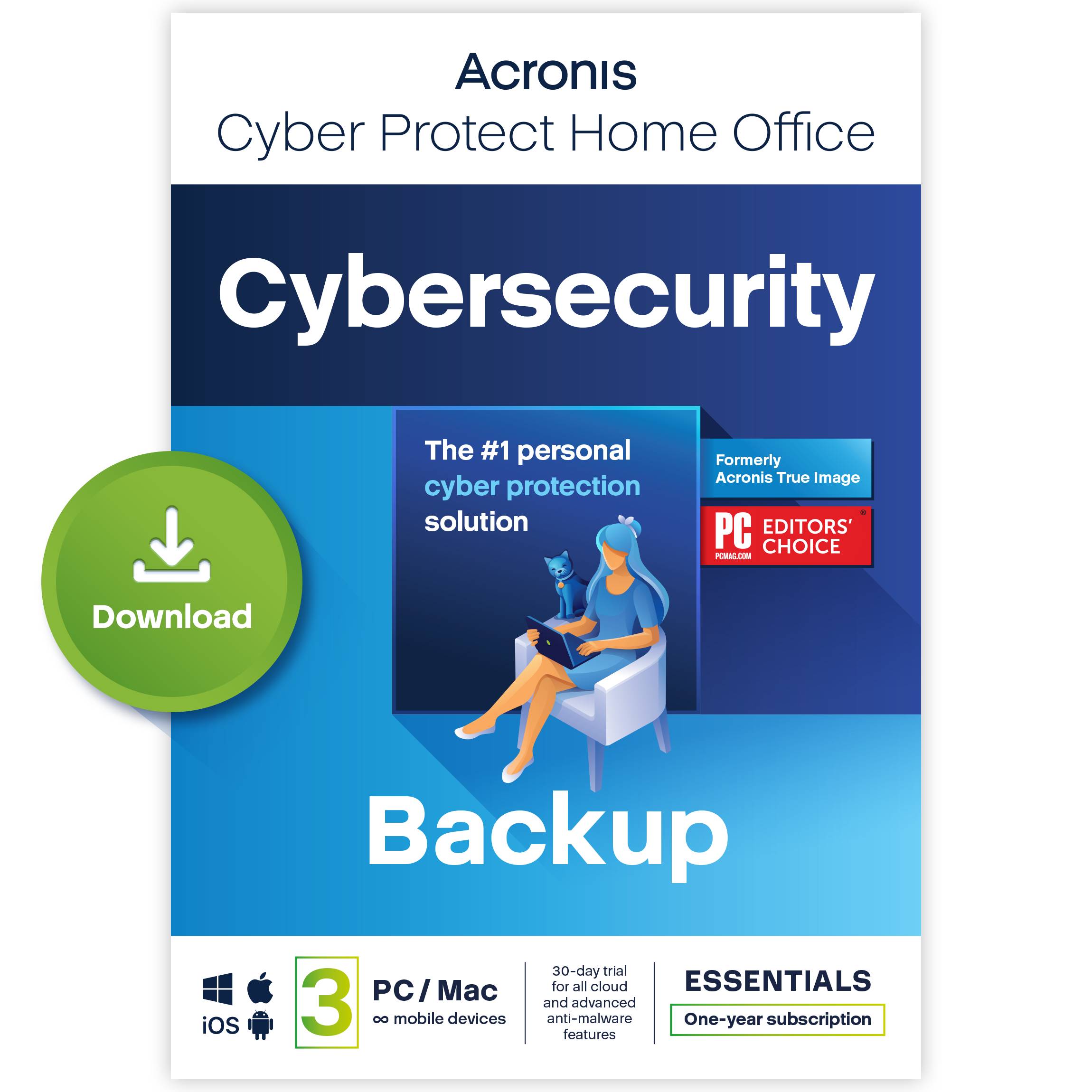 Acronis ESD True Image Essentials 3PC Subscription 1Y-0