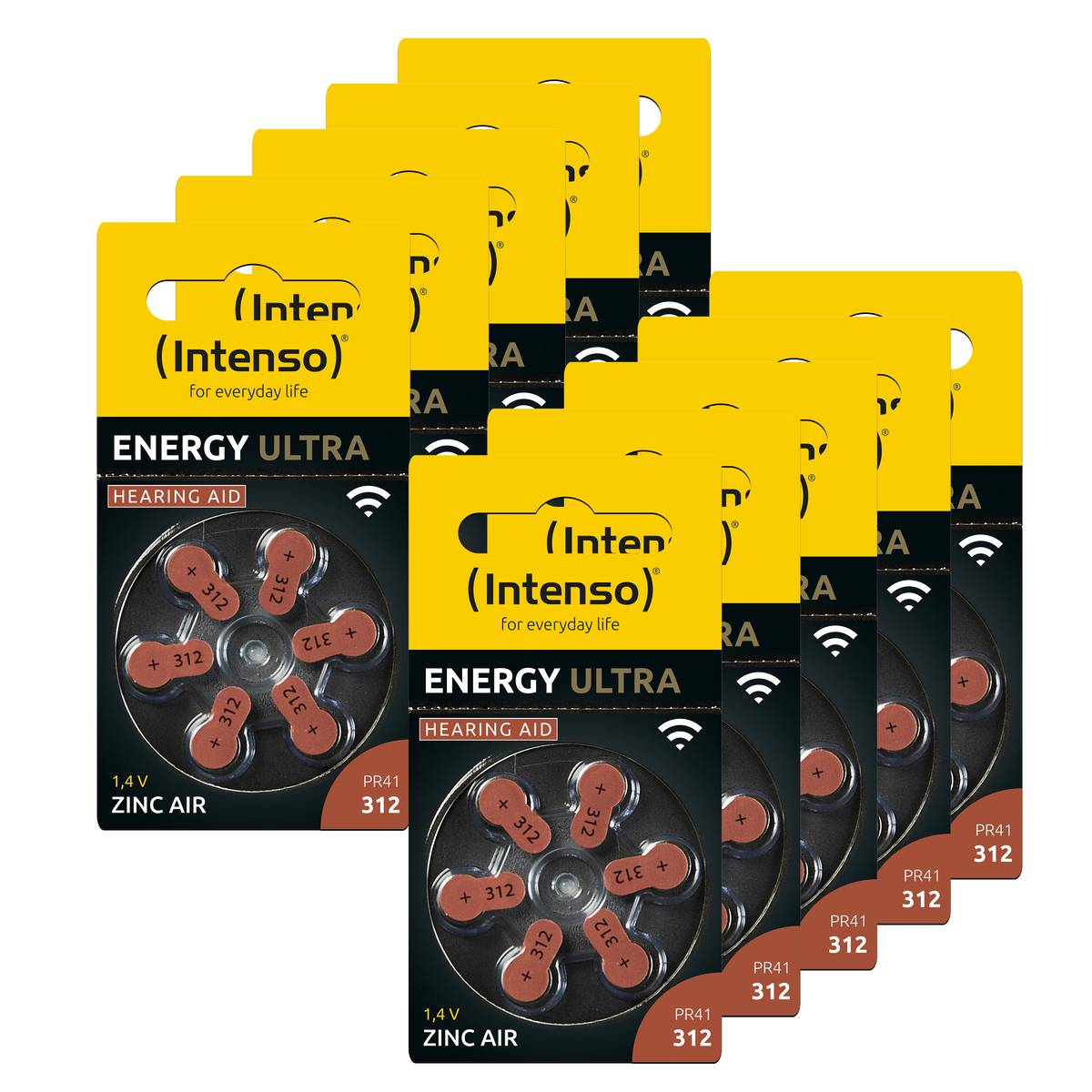 INTENSO - Hörgeraete Batterien- Zink-Luft A312 60er Pack - Batterie 7504436MP - Batterie - 148 mAh-0
