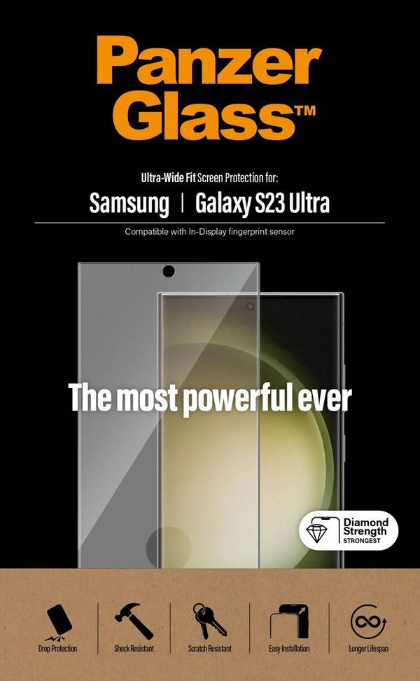 PanzerGlass Bildschirmschutz für Handy - GlasRahmenfarbe schwarz - für Samsung