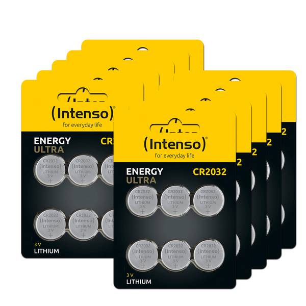 Intenso Lithium Knopfzellen Energy Ultra CR 2032 60er Pack, Einwegbatterie, CR2032,