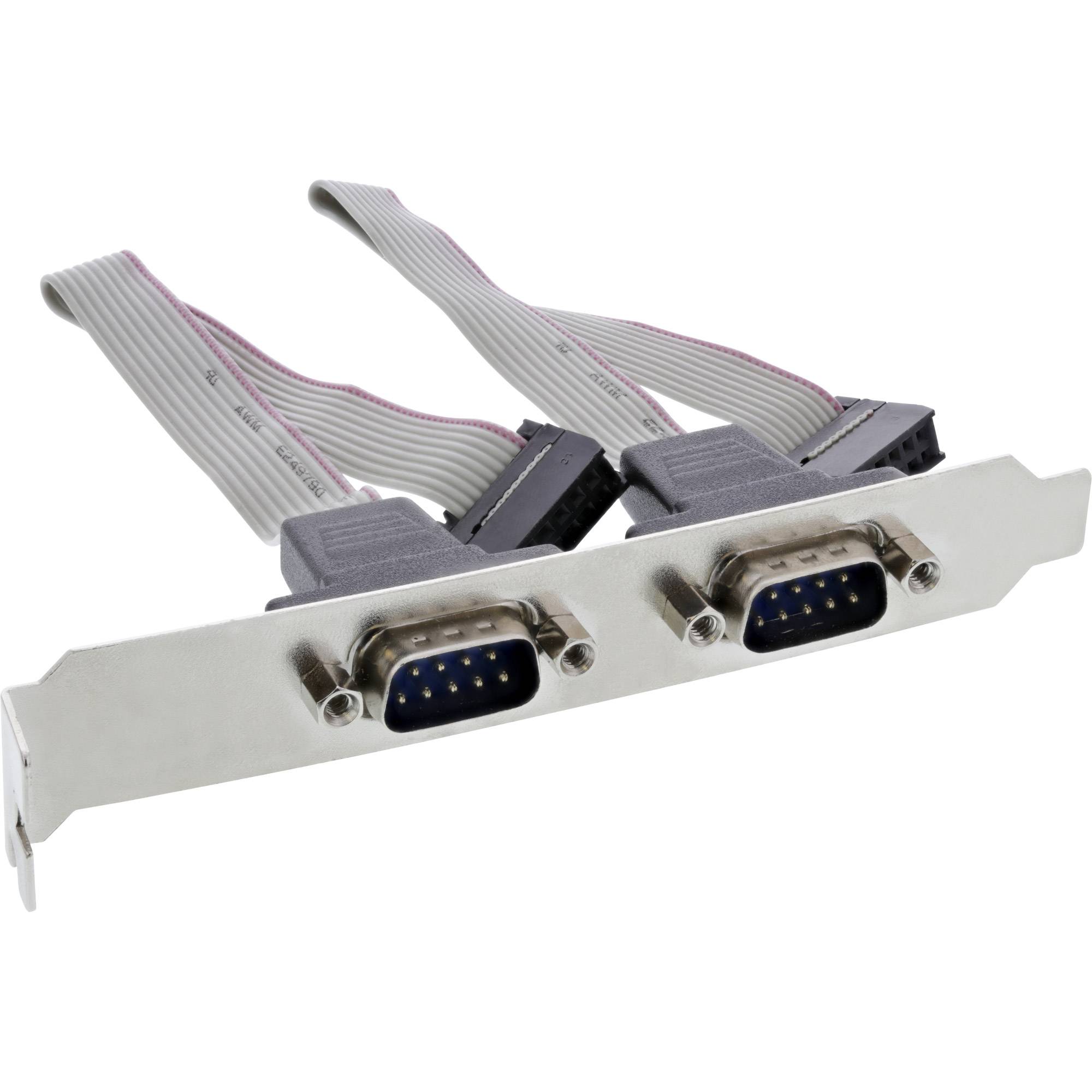 Serielles Slotblech 2-fach, 9pol Stecker an 10pol Buchsenleiste, 1:1, 0,18m-0