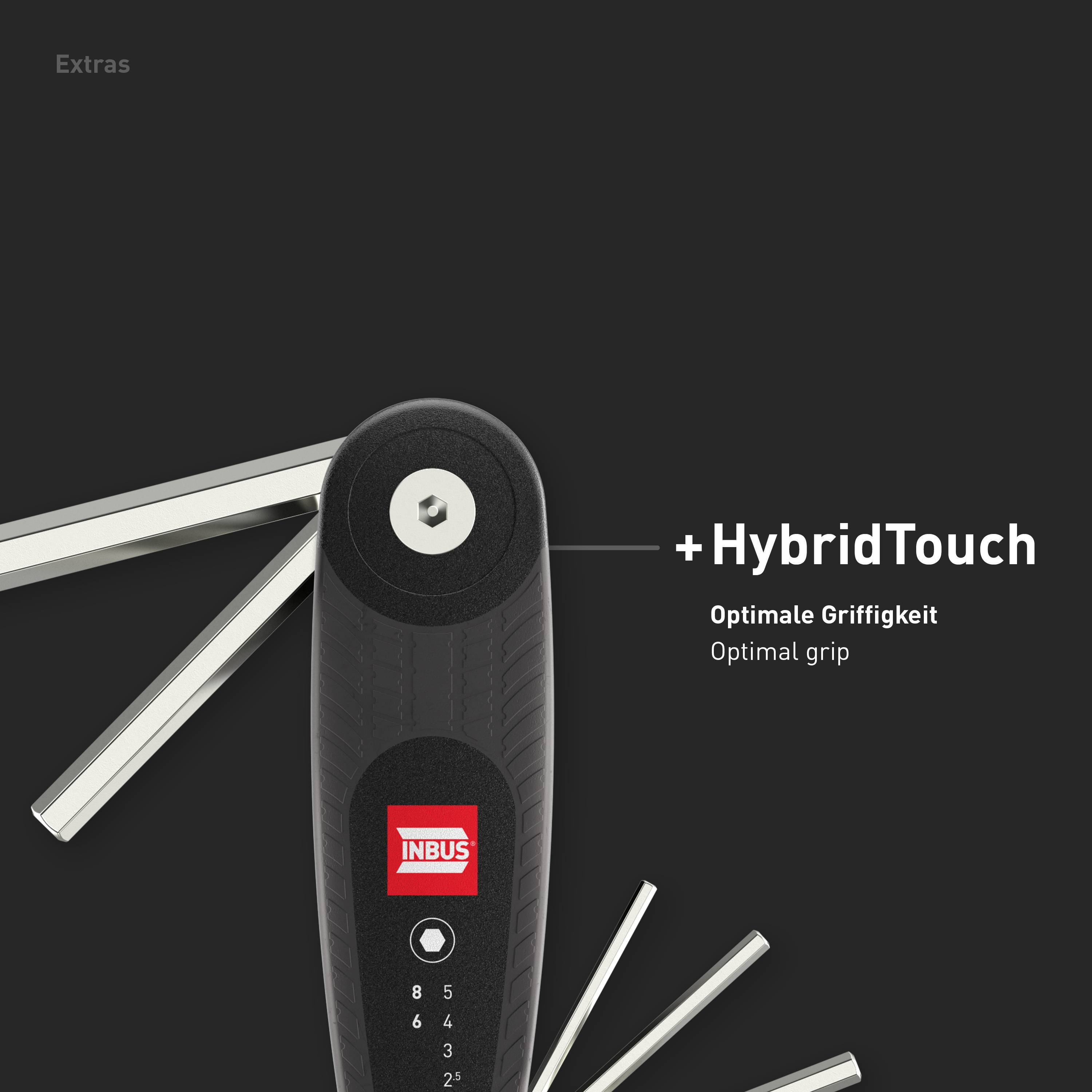 INBUS® Innen-Sechskant Klapphalter 2,5 – 8 mm - 6tlg mit HybridTouch - Made in Germany-2