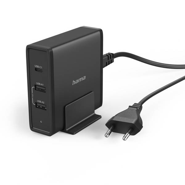 hama 00200017 Universal-USB-C-Ladestation, 3 Ports, Power Delivery (PD), 5-20V/65W
