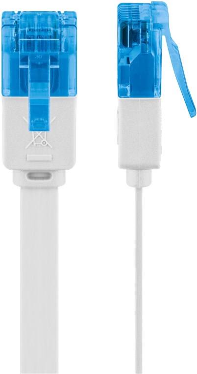 Goobay 96303 CAT 6A Flachkabel Netzwerkkabel RJ45 Stecker 500 MHz Kupfer Patchkabel Ethernet LAN Kabel U/UTP Weiß 0,5m-2