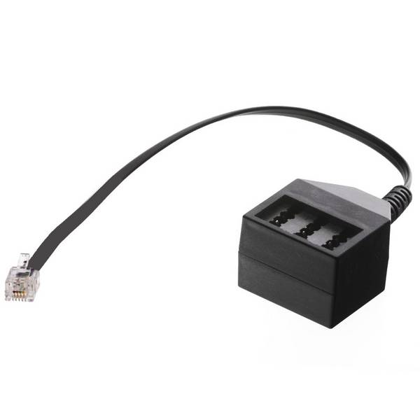 Helos Adapter 6P4C Stecker/TAE NFN-Dreifachbuchse