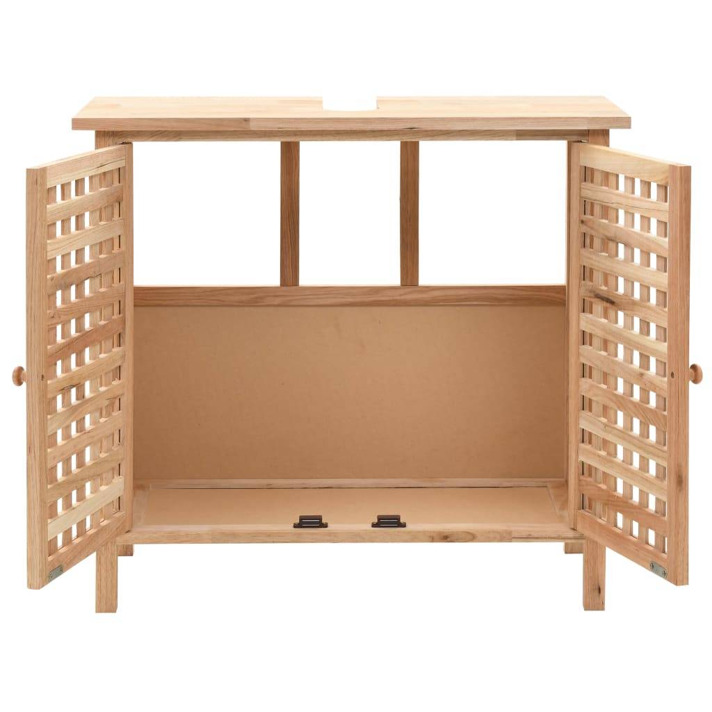 vidaXL Waschbeckenunterschrank Massivholz Walnuss 66x29x61 cm-1