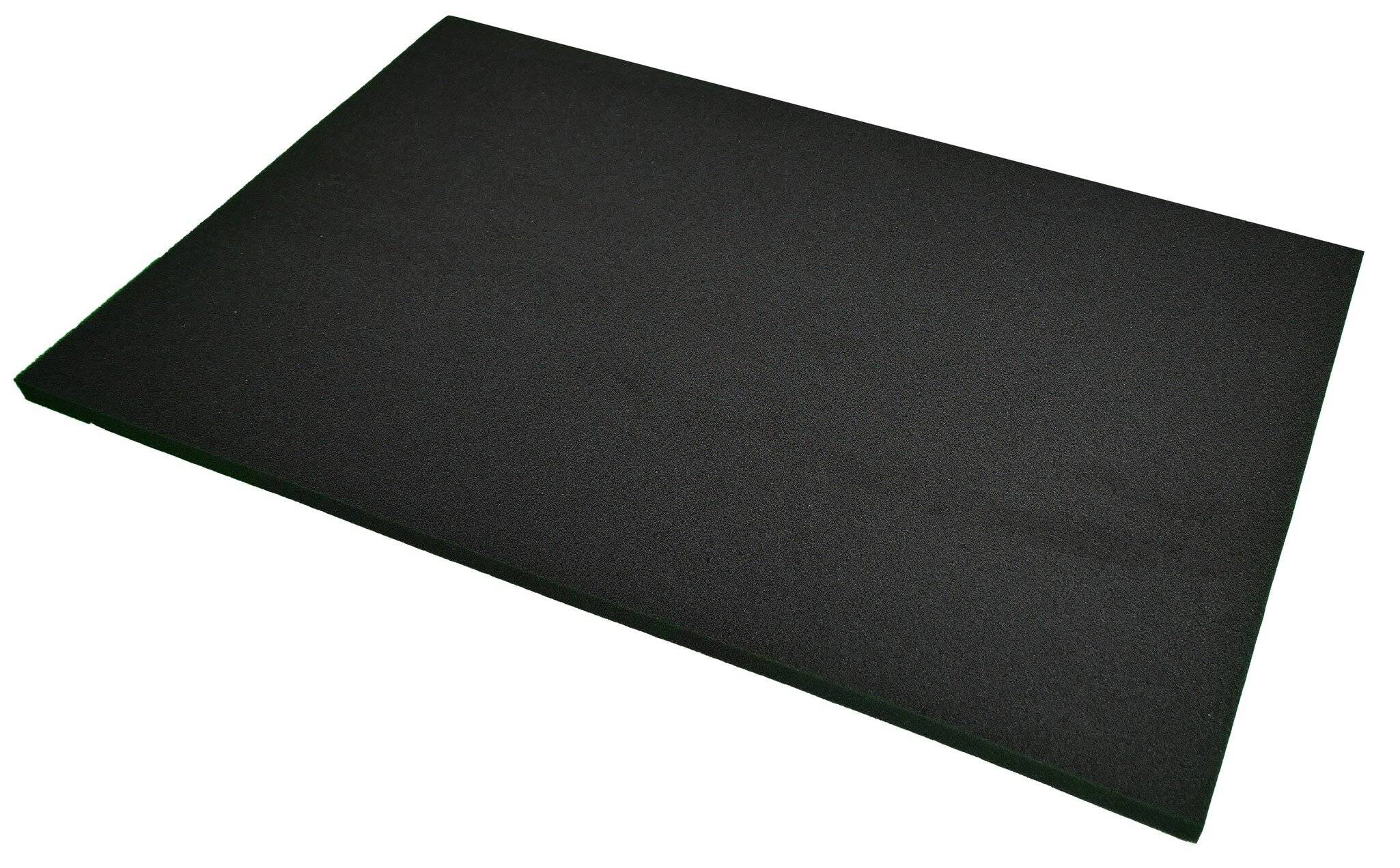 PU Schaumstoff, weich, schwarz, glatt, 553x353x15 mm-0