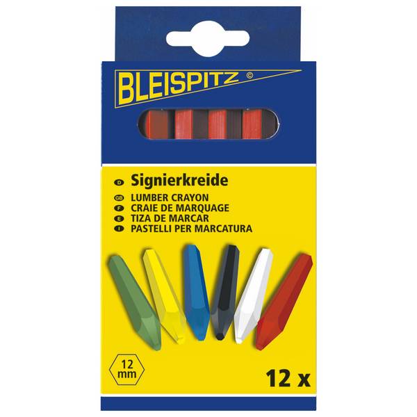 Bleispitz Signierkreide, unpapiert, sechskant, gelb
