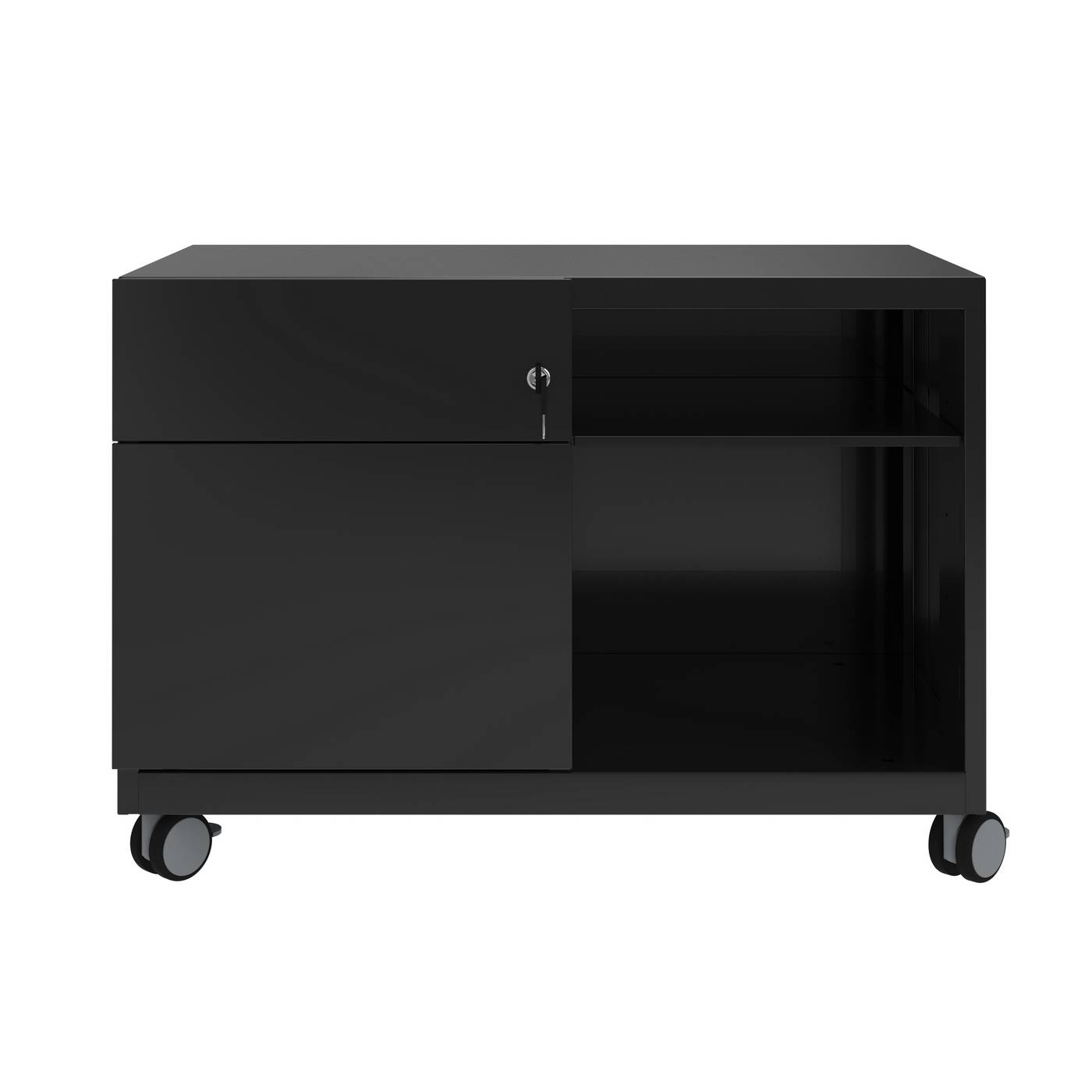 Bisley Note Caddy, Schubladen links, B 800 mm, Farbe: schwarz-0