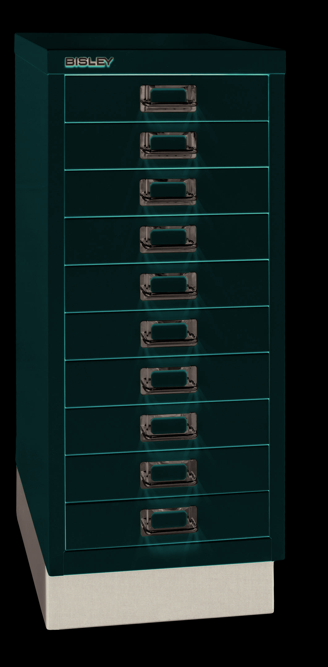 Bisley MultiDrawer™, 29er Serie mit Sockel, DIN A4, 10 Schubladen, Farbe kardina-2
