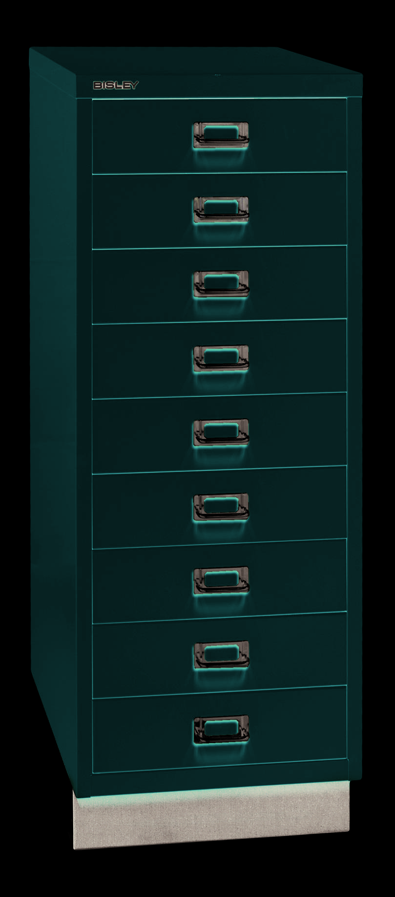 Bisley MultiDrawer™, 39er Serie mit Sockel, DIN A3, 9 Schubladen, Farbe kardinal-2