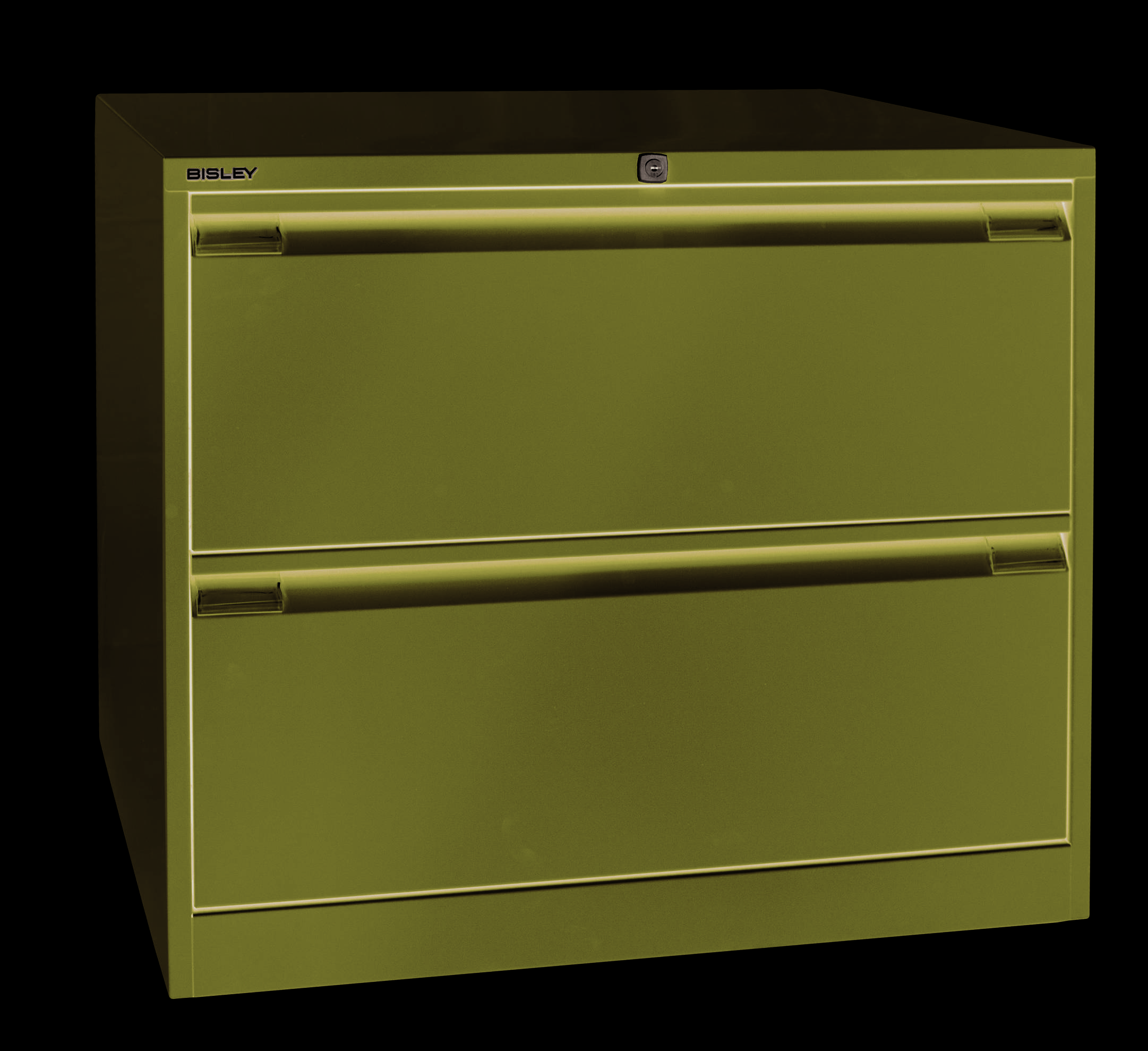 Bisley Hängeregistraturschrank, doppelbahnig, DIN A4, 2 HR-Schubladen, Farbe oxf-3