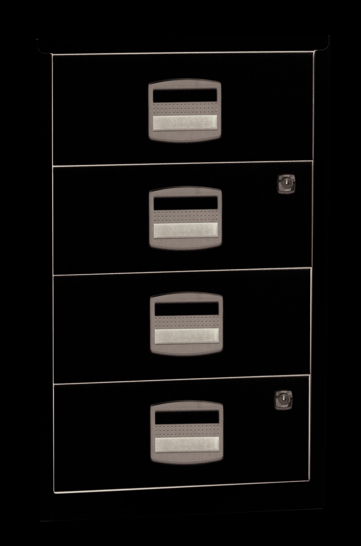 Beistellschrank PFA, 4 Universalschubladen, Farbe silber-2