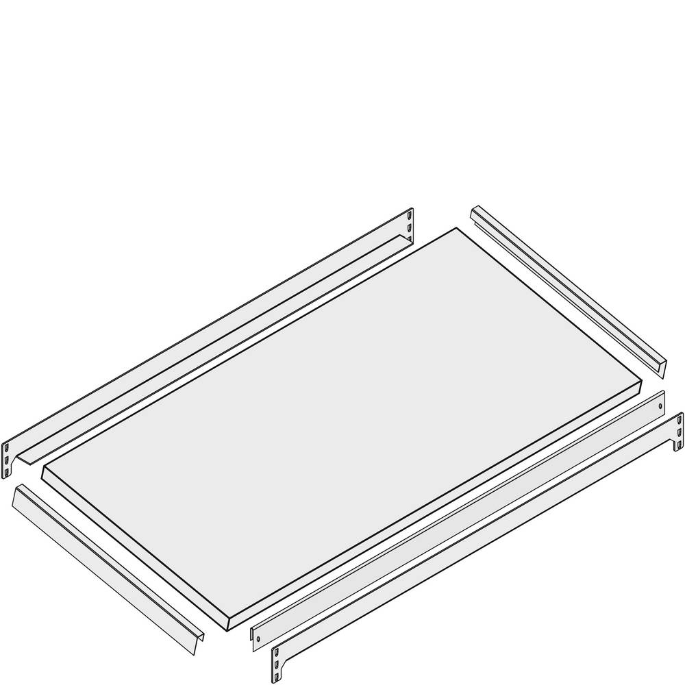 Zusatzebene Set / Fachboden 1300x400 schräg 100kg Seit.Führung verzinkt-0