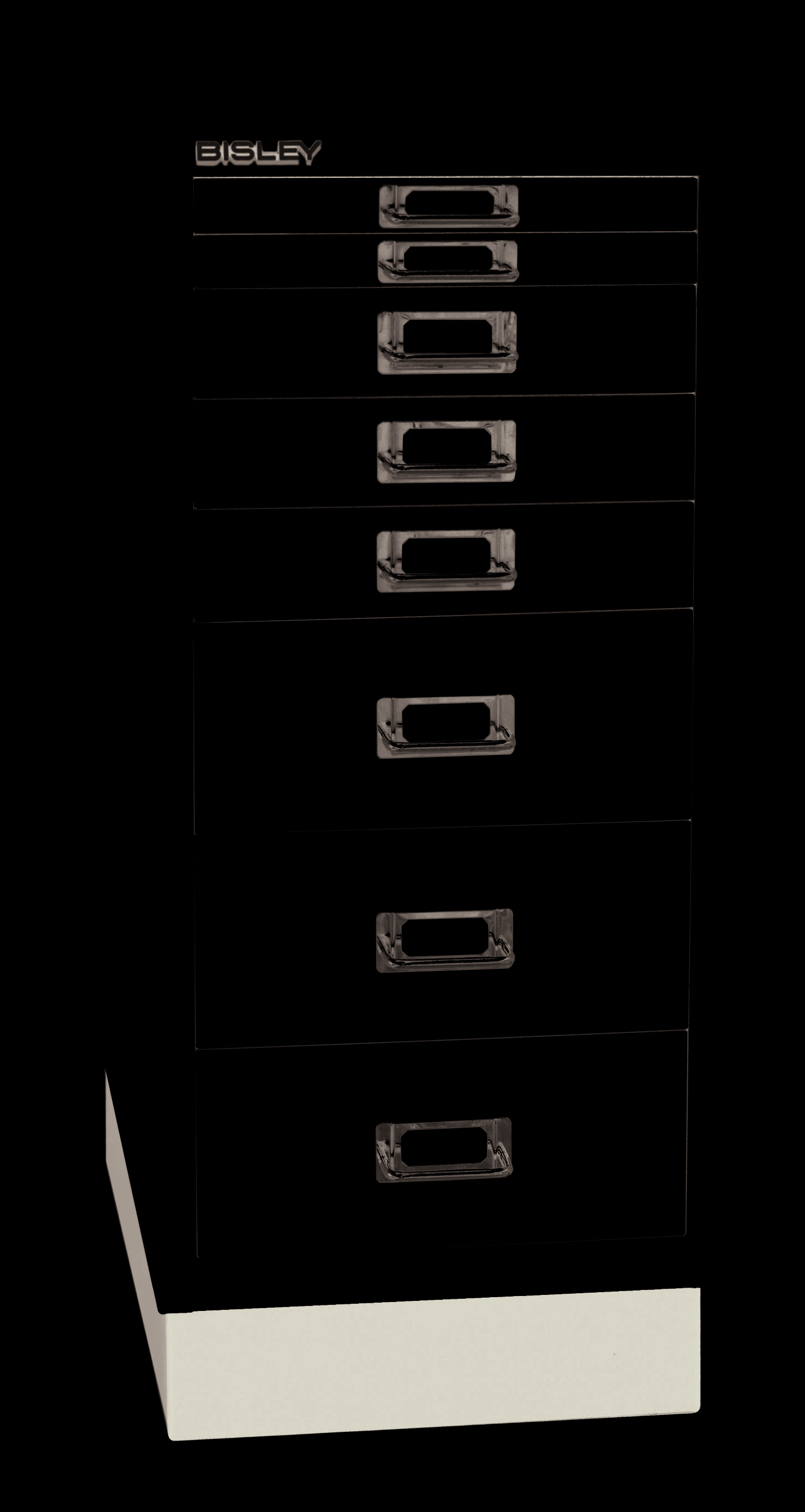 Bisley MultiDrawer™, 29er Serie mit Sockel, DIN A4, 8 Schubladen, Farbe verkehrs-2