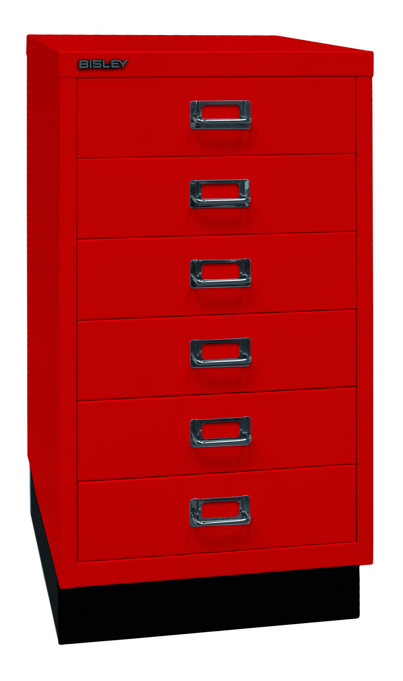 Bisley MultiDrawer™, 29er Serie mit Sockel, DIN A3, 6 Schubladen, Farbe kardinal-2