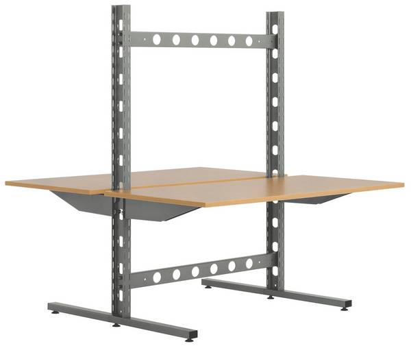 BITO-TEC Grundgestell zweiseitig 150kg RAL9007 Set