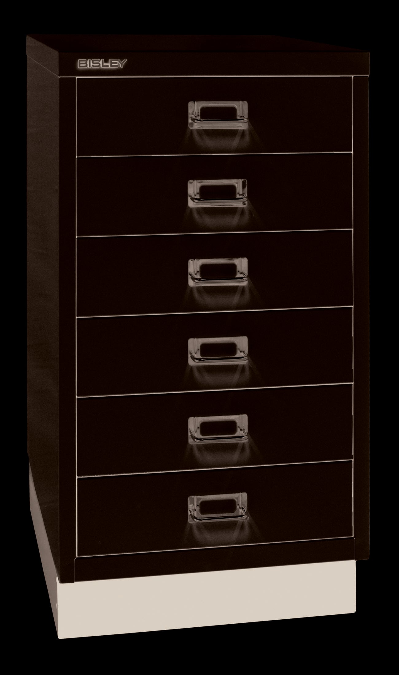 Bisley MultiDrawer™, 29er Serie mit Sockel, DIN A3, 6 Schubladen, Farbe silber-2