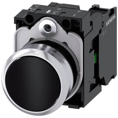 Siemens 3SU1150-0AB10-1BA0 - Drucktaster, 22 mm, rund, Metall, hochglanz, schwa-0