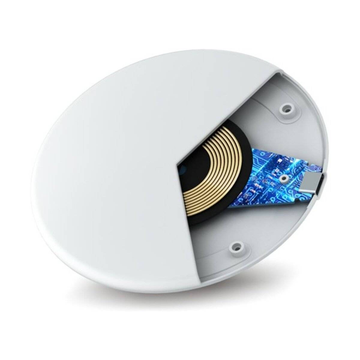 15W Universal Kabelloses Lade-Tischpad für Android und iOS Weiß-2
