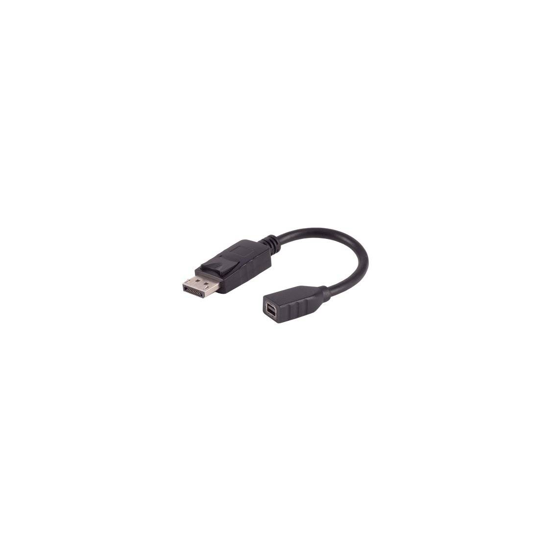 DisplayPort 1.2 Adapter Konverter DP Stecker auf Mini DisplayPort Buchse 4K 60Hz 21,6 Gbit/s Schwarz 0,2m-0