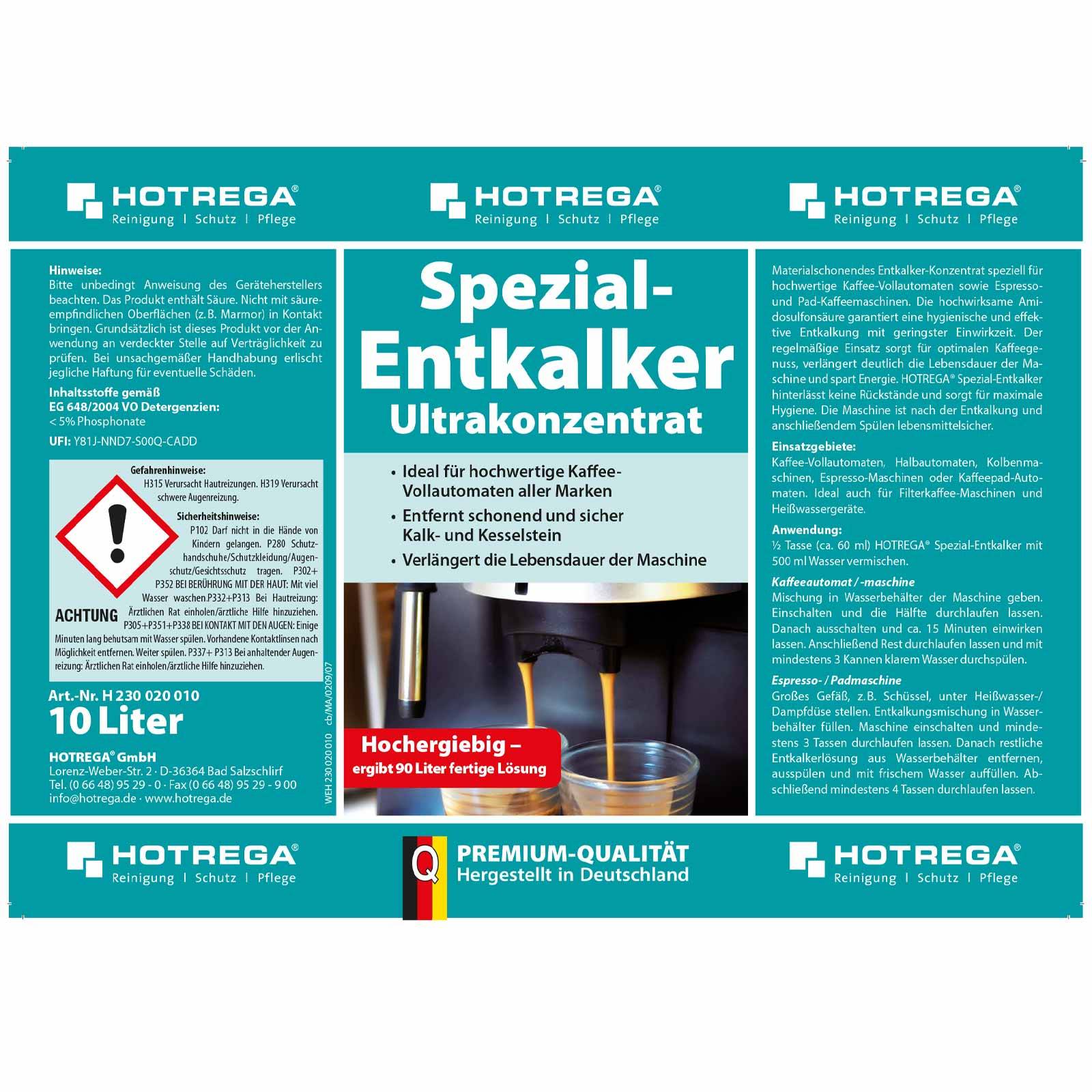 HOTREGA Spezial-Entkalker Ultrakonzentrat - Inhalt:10 Liter-3
