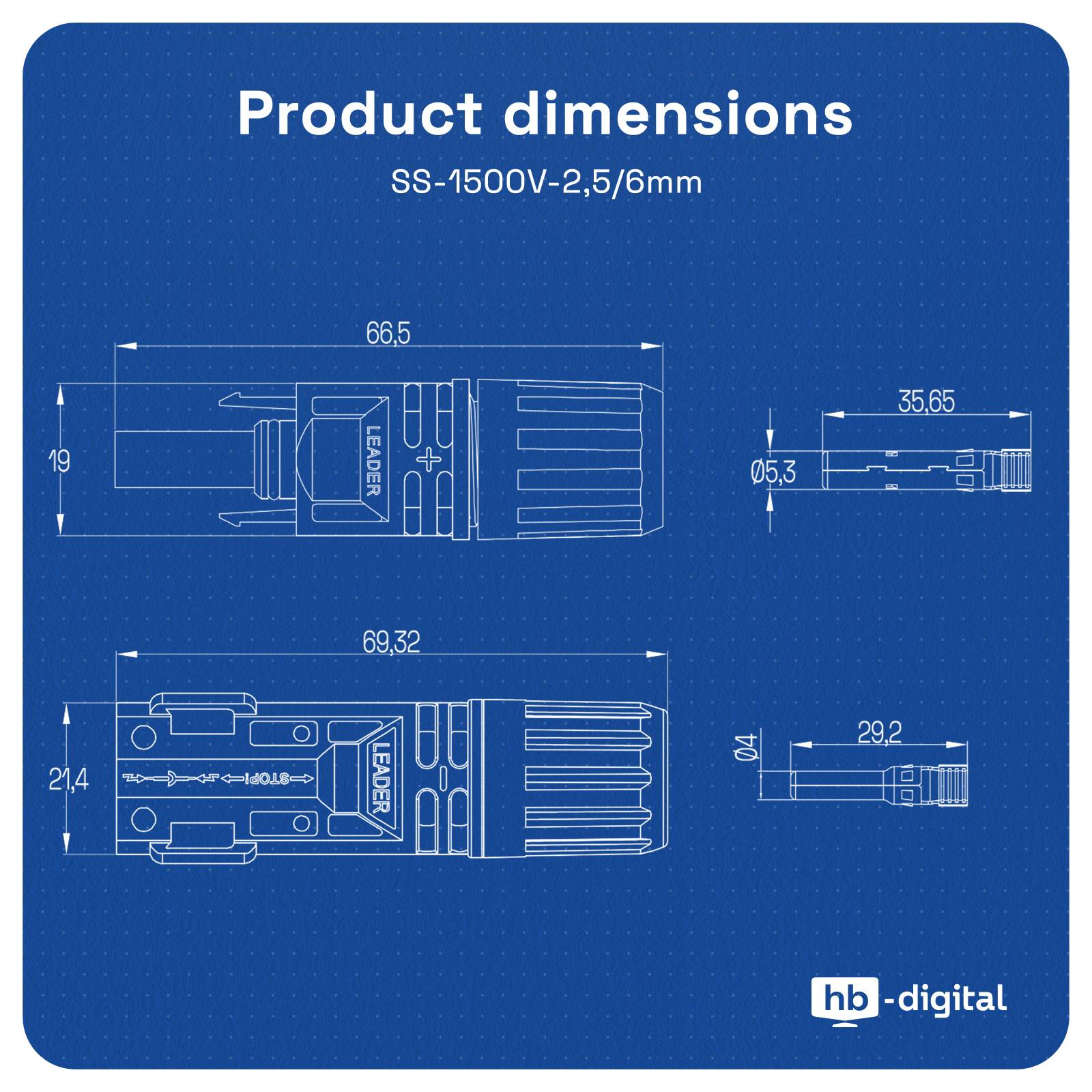 hb-digital Solarstecker Solar Steckverbinder IP68 1500V für Solarkabel 2,5/4/6mm² 50 Paare-4