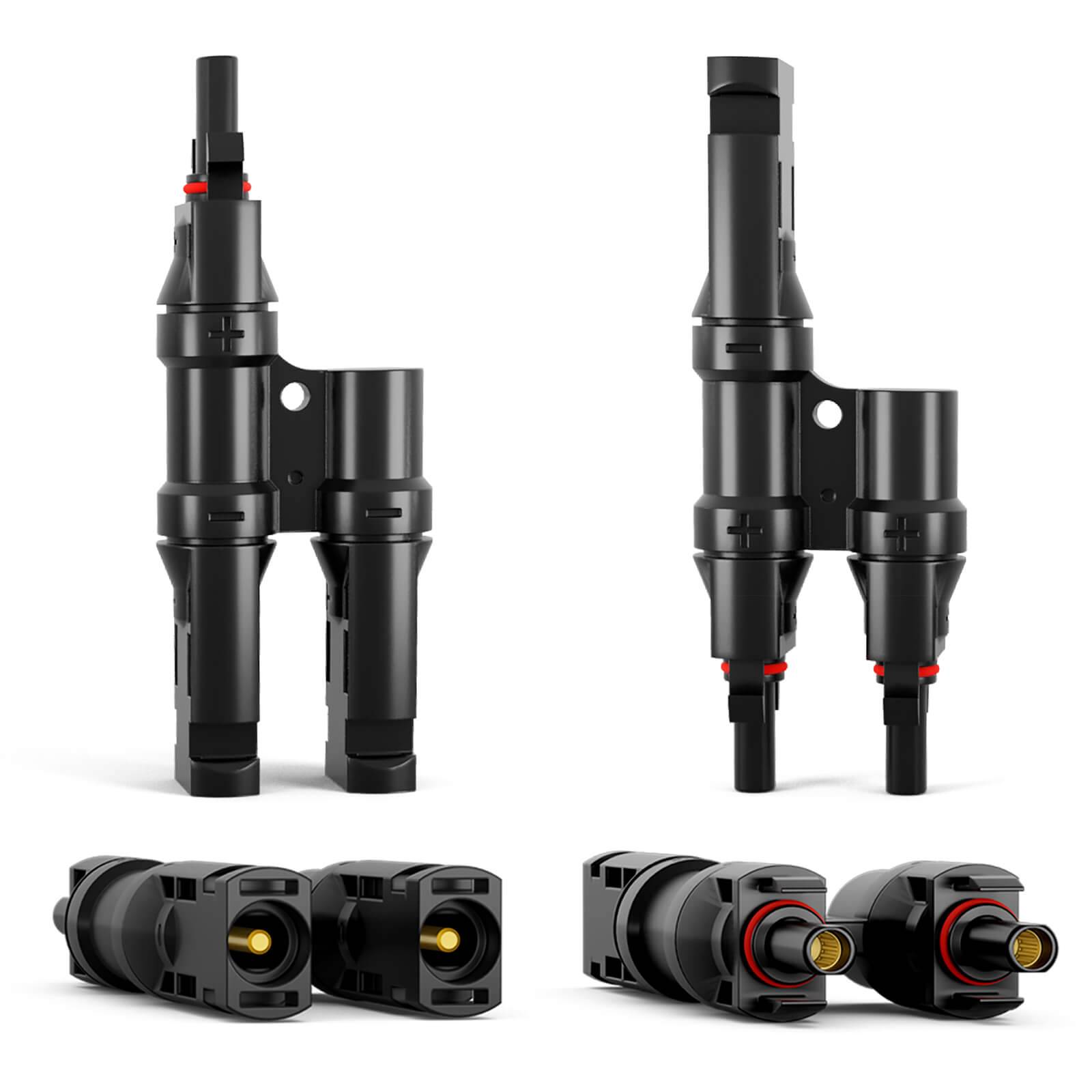 hb-digital Solar Stecker Verteiler Typ-T 2-fach Solarkabel Verbinder für Photovoltaik-0