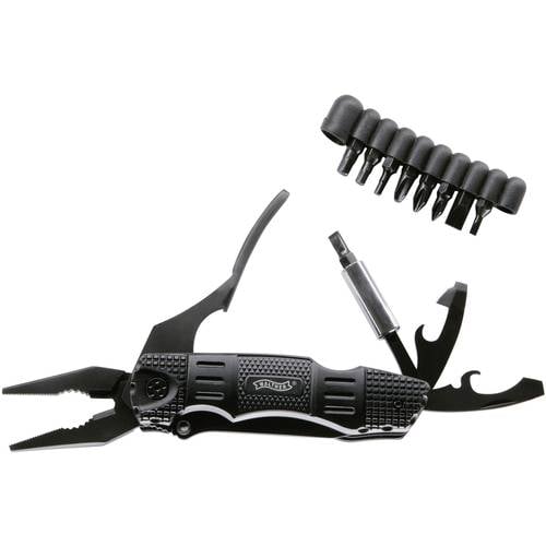 Walther MultiTacKnife MTK Multitool 5.0718 mit Holster, mit Bit-Set, mit Clip Anzahl Funktionen 18 Schwarz