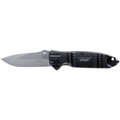 Walther Silver TacKnife STK 5.0717 Outdoormesser mit Holster, mit Fangriemen, mit Clip  Schwarz