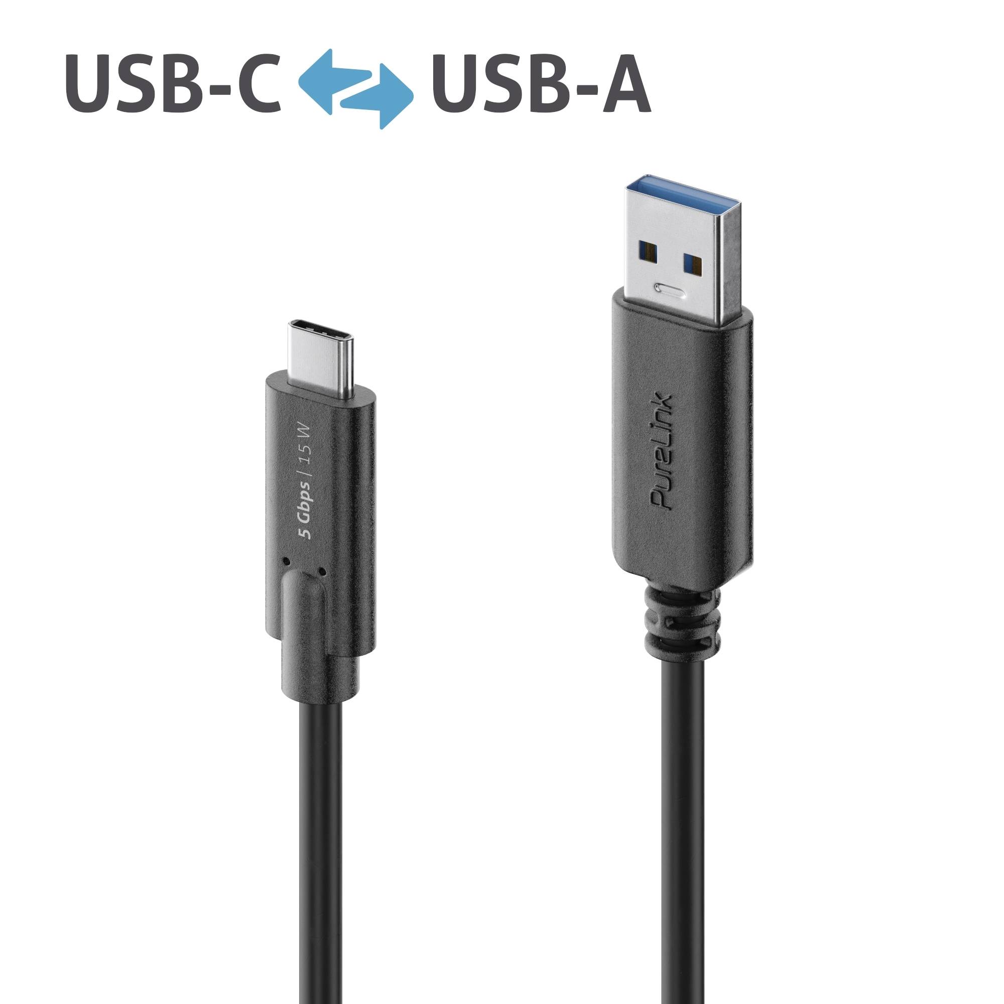 Premium USB v3.2 USB-C / USB-A Kabel - 0.50m, schwarz-0