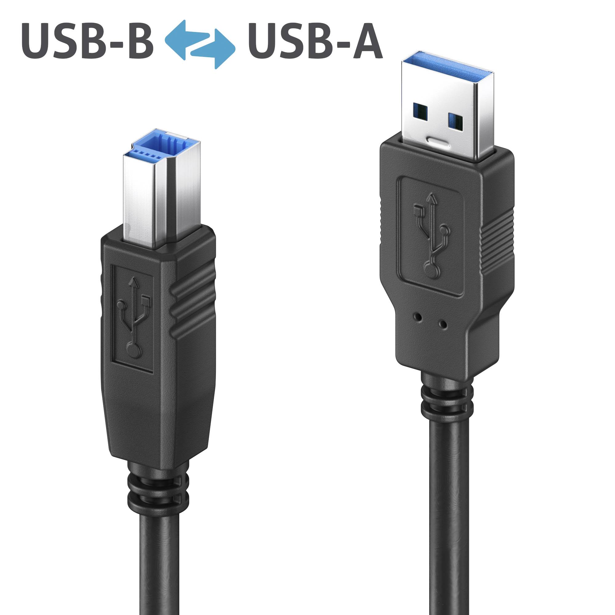Premium Aktiv USB 3.2 USB-A / USB-B Kabel - 5,00m, schwarz-0