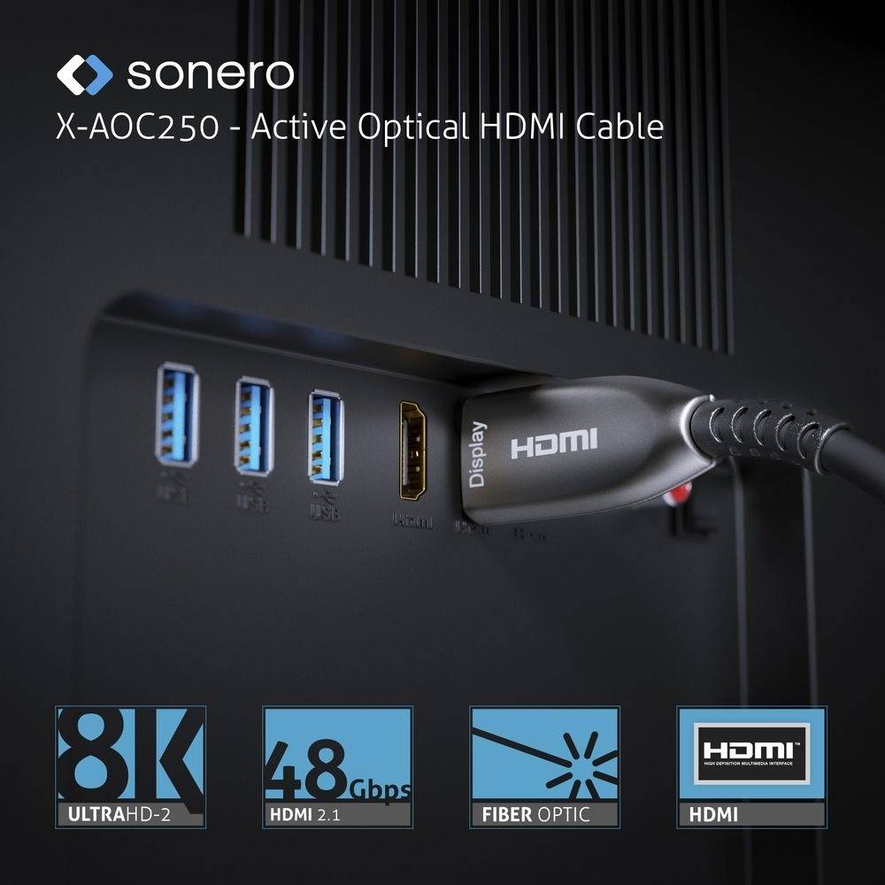 8K Ultra High Speed HDMI AOC Glasfaserkabel - 30.0m, Anthrazit-2