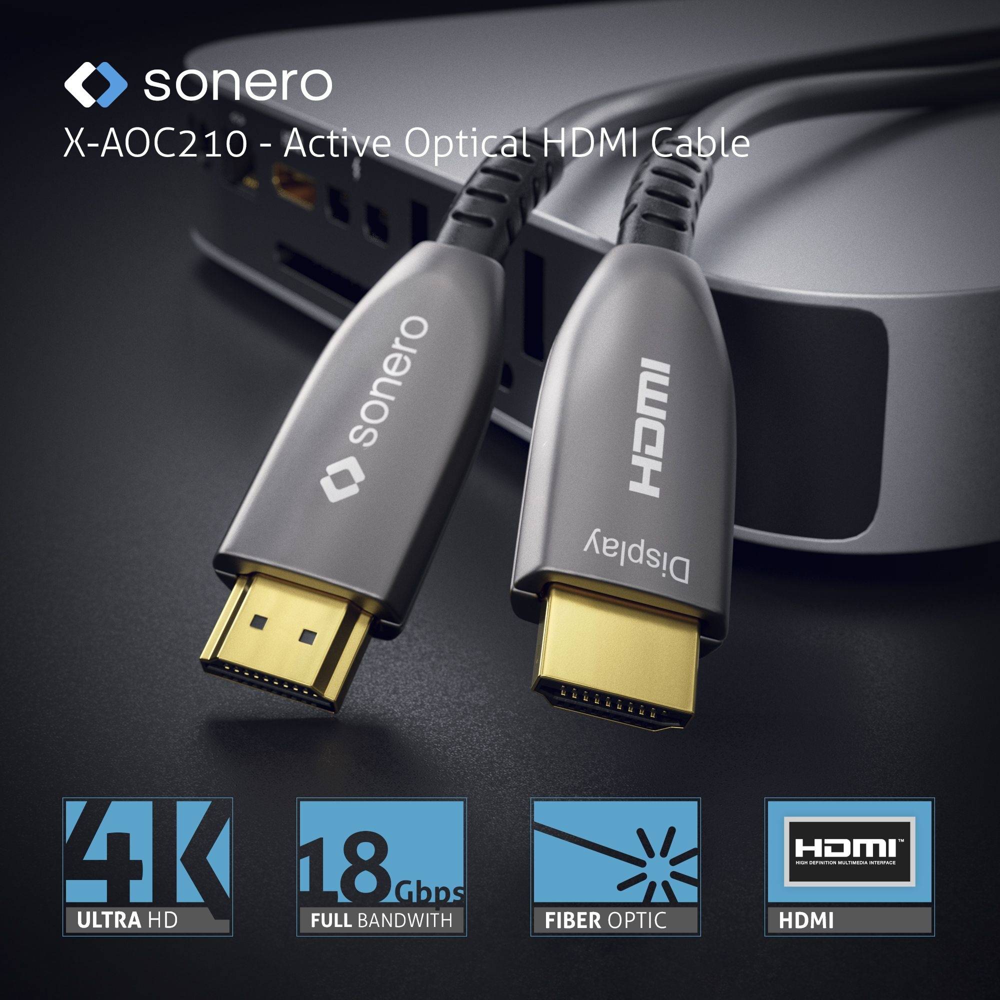 4K High Speed HDMI AOC Glasfaserkabel - 15.00, Anthrazit-3