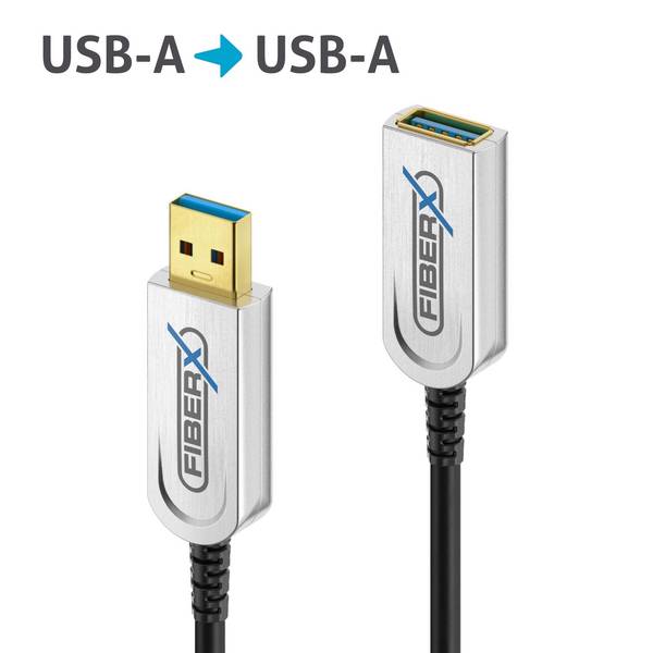 USB 3.2 Gen2x1 USB-A AOC Glasfaser-Verlängerungskabel, 40.00m