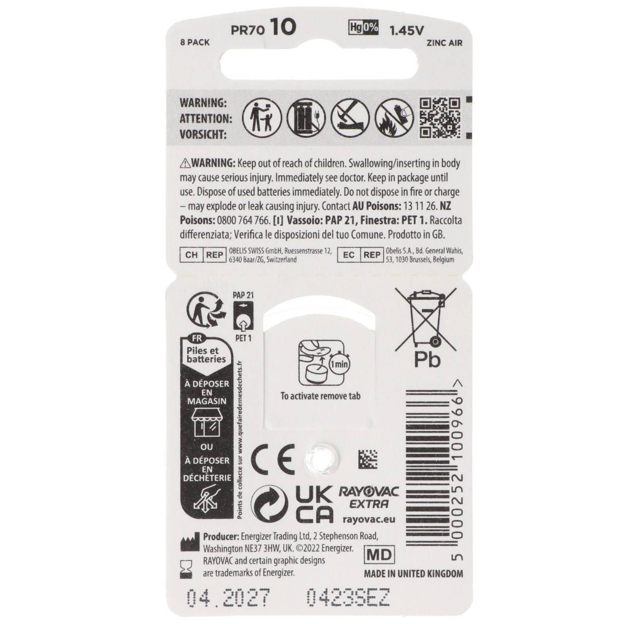 Batterie Zinc Air 10 - Batterie - 1,4 V-3