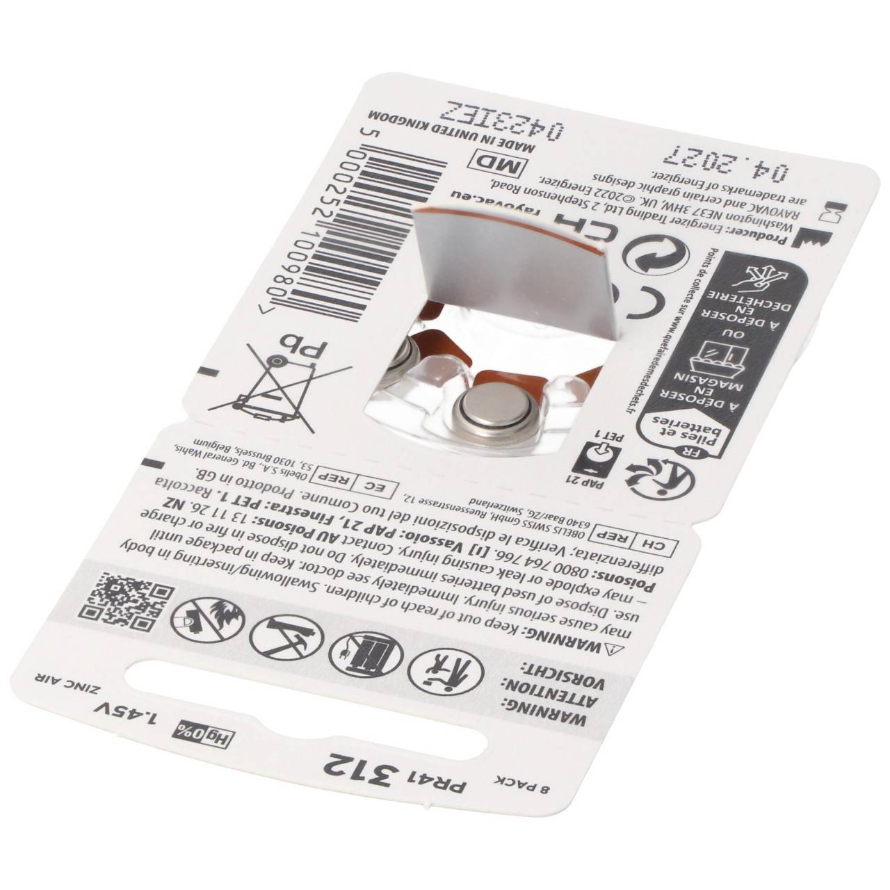 Batterie Zinc Air 312 - Batterie - 1,4 V-4