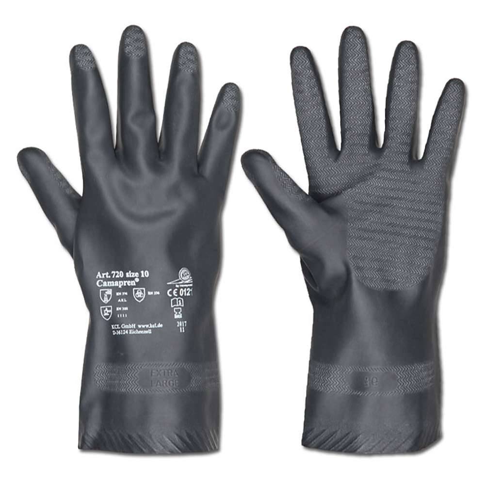 Naturlatex-Handschuh "Camapren 720" - schwarz - Kat. 3 - KCL - Größe 9 - VE 10 Paar - Preis per VE-0