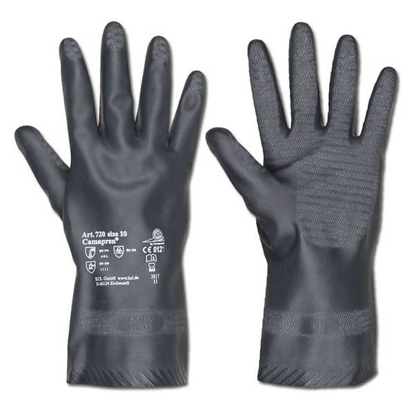 Naturlatex-Handschuh "Camapren 720" - schwarz - Kat. 3 - KCL - Größe 9 - VE 10 Paar - Preis per VE