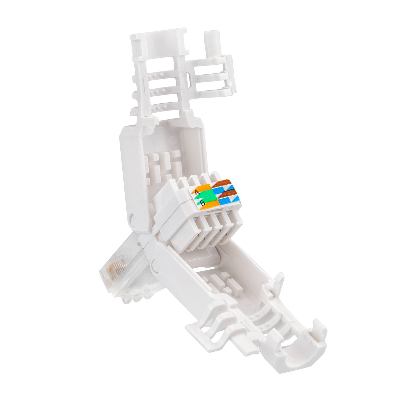 hb-digital RJ45 Stecker Netzwerkstecker CAT 6a LSA UTP mit Knickschutz Kunststoff-4