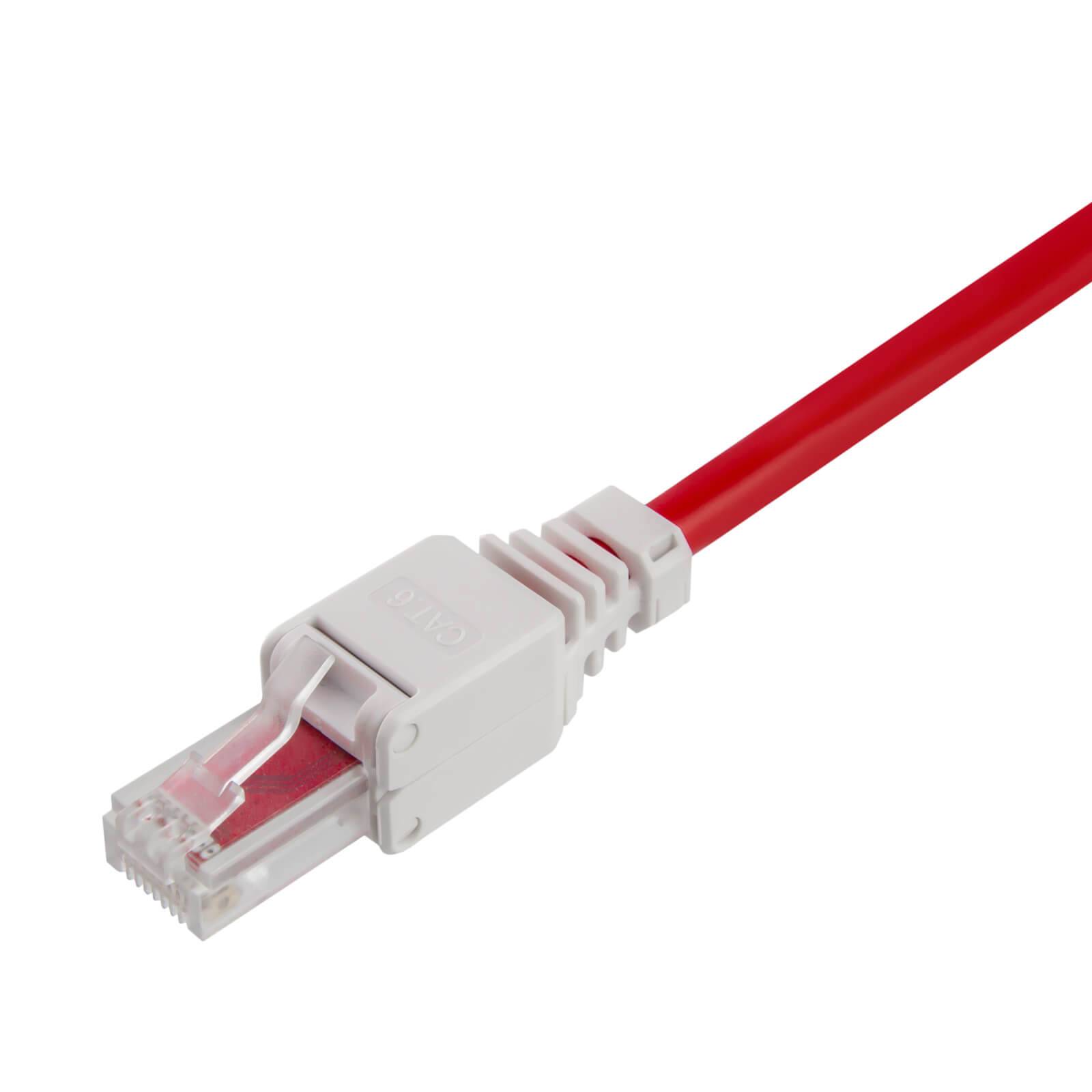 hb-digital Netzwerkstecker CAT 6 RJ45 Steckverbinder LSA UTP mit Knickschutz Kunststoff weiß-3