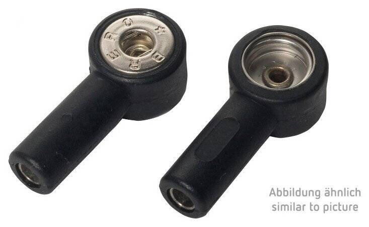 Bananensteckeradapter, 10 / 4 mm Druckknopf, isoliert-0
