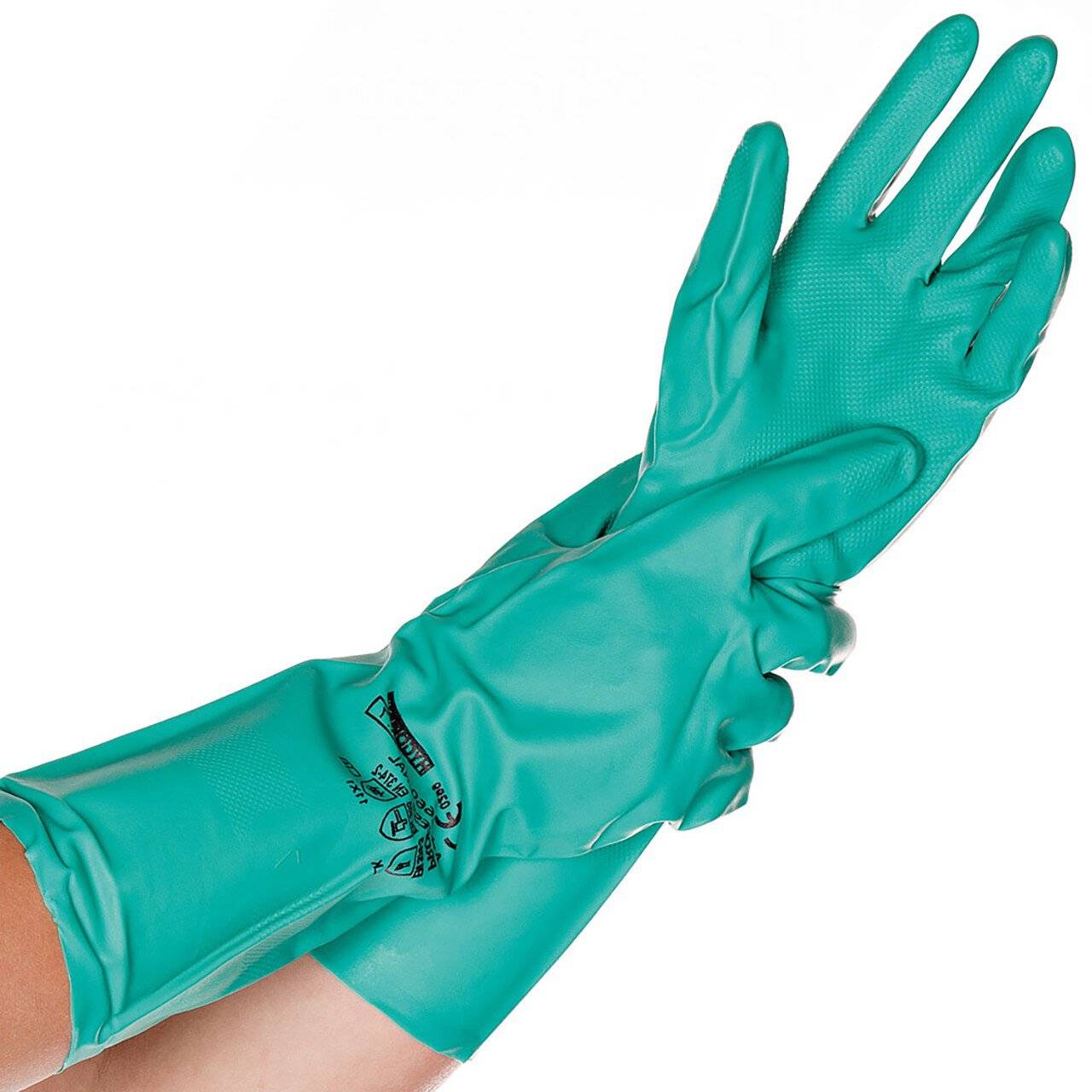 Hygostar Nitril-Handschuh PROFESSIONAL, grün, Größe XL, 34cm, allergiefrei-0