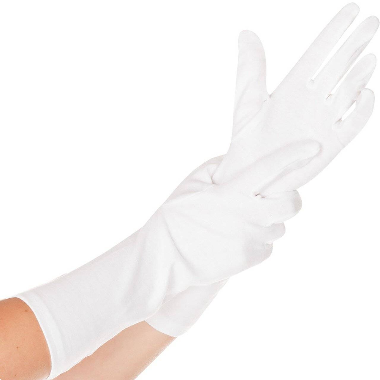Hygostar Baumwoll-Handschuh BLANC, weiß, 35cm Größe L, Paar-0